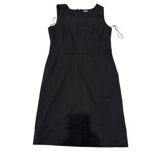 Anne Klein Black Sleeveless Sheath Dress Square Neck Midi